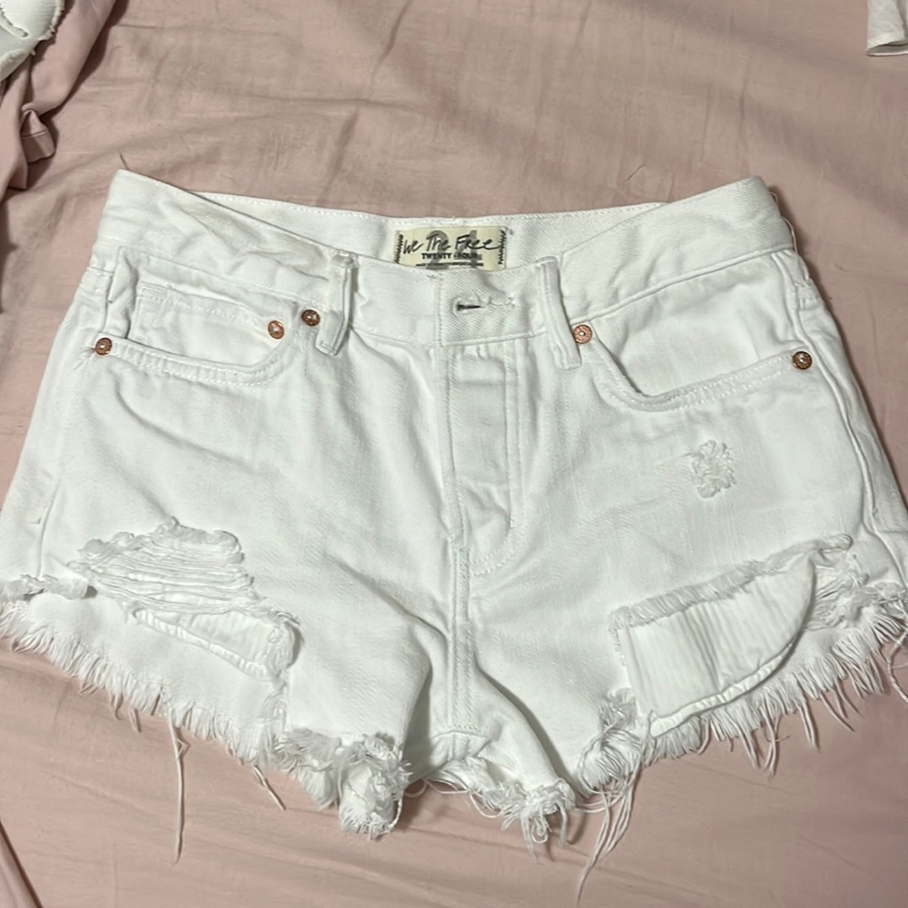 Free People loving good vibrations cutoffs